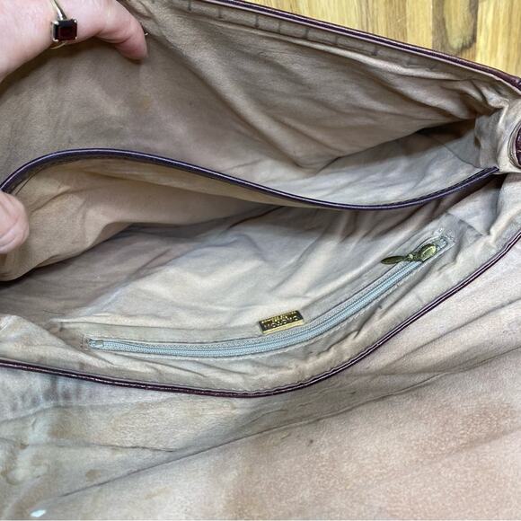 Oroton Vintage Brown Leather Envelop Snap Clutch - Picture 5 of 8